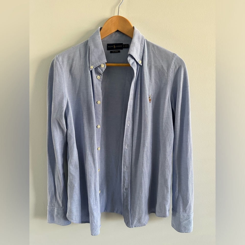 Women’s blue Ralph Lauren knit Oxford- size large